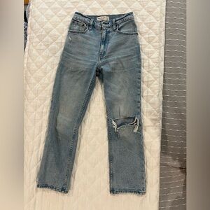 Abercrombie high rise ankle straight jeans